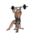 Triceps Extension - Seated Reverse EZ Bar Wide Grip